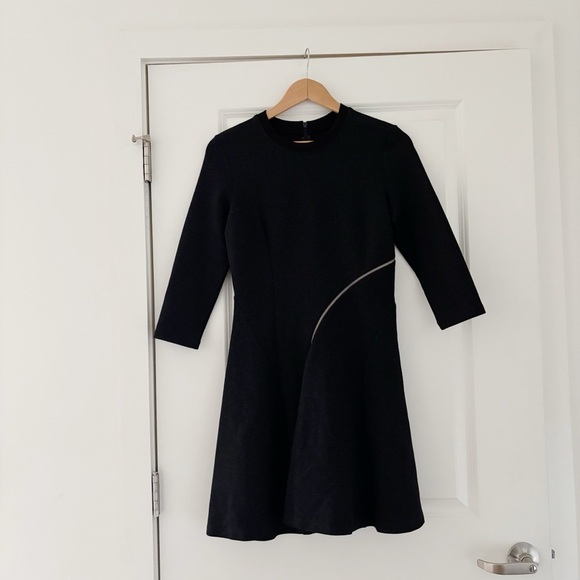 McQ Alexander McQueen Zip Detail Stretch Jersey Flared Mini Dress - Picture 5 of 11